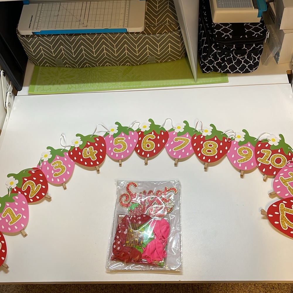Strawberry First Birthday Decor - Picture 2 of 3